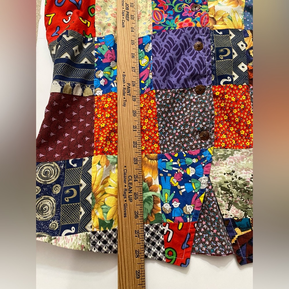 Vintage Handmade Multi Pattern Cotton Patchwork W… - image 6